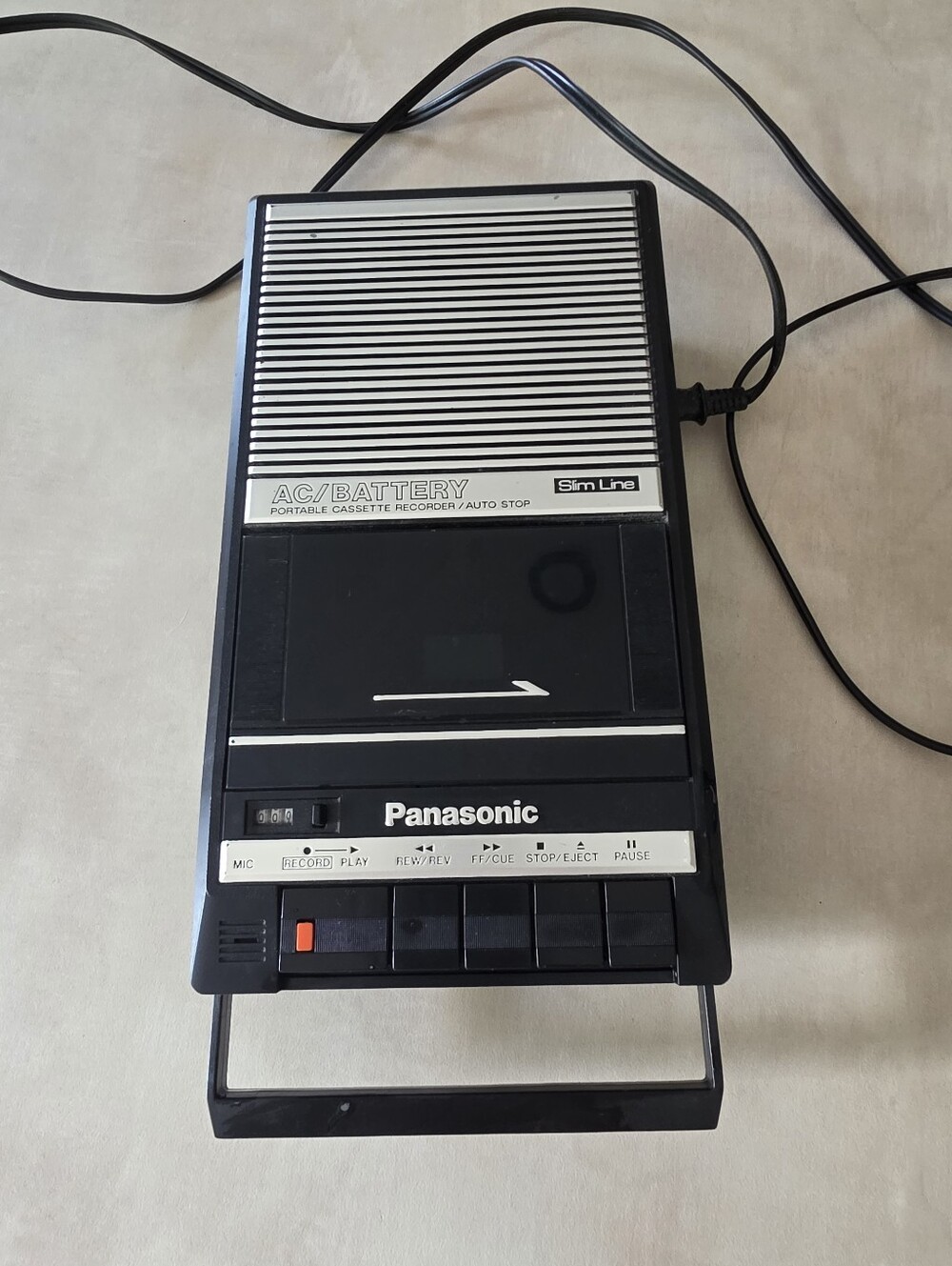Panasonic Black Portable Cassette Recorder Slim Line